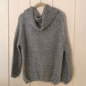 Marled look grey cowl neck sweater
